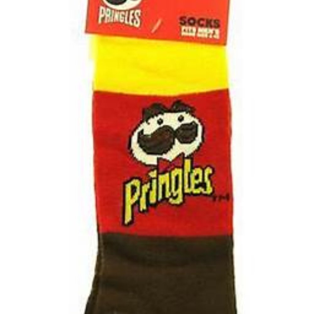 1 Pair Officially Licensed Pringles Chips Novelty Crew Socks Men's Size 6-12 NWT